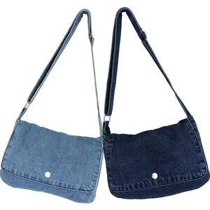 5549 2 Pcs Small Denim Purses Blue Jean Shoulder Bag Hobo Crossbody Bags
